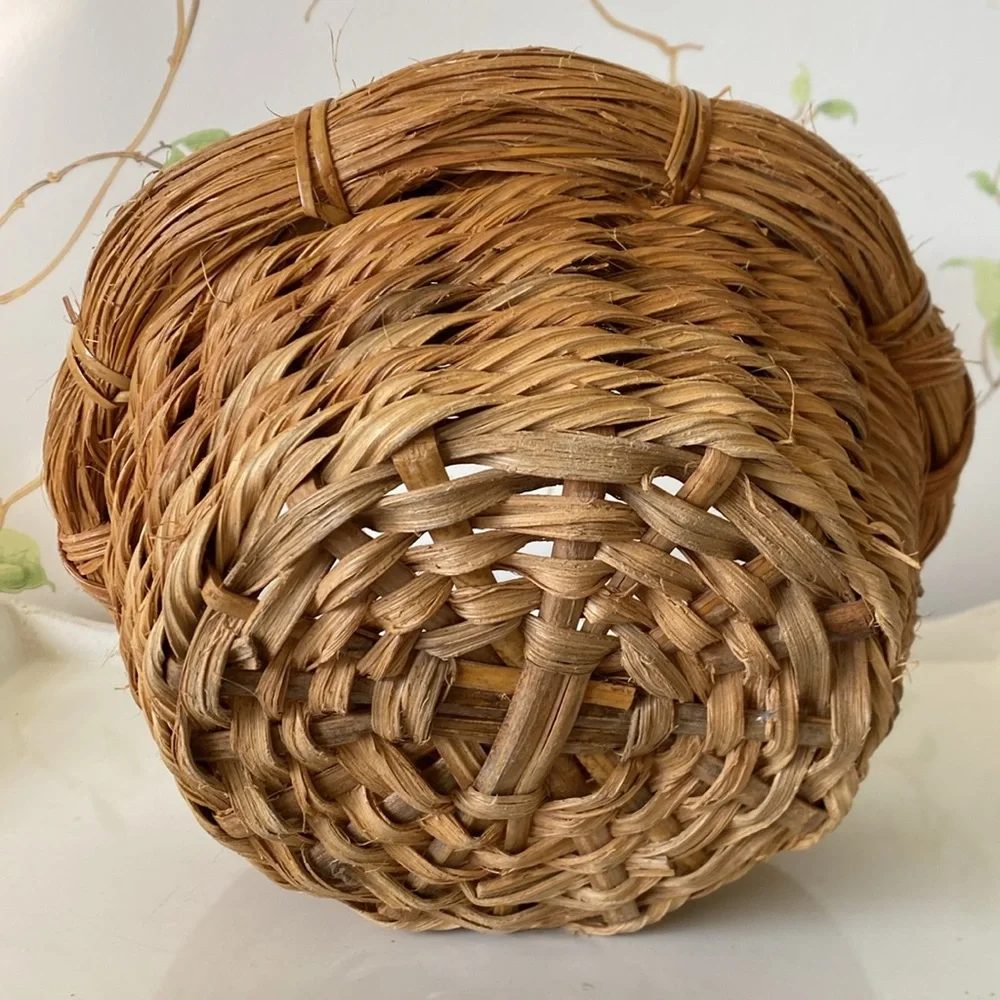 Vintage Handmade Rustic Woven Egg Basket